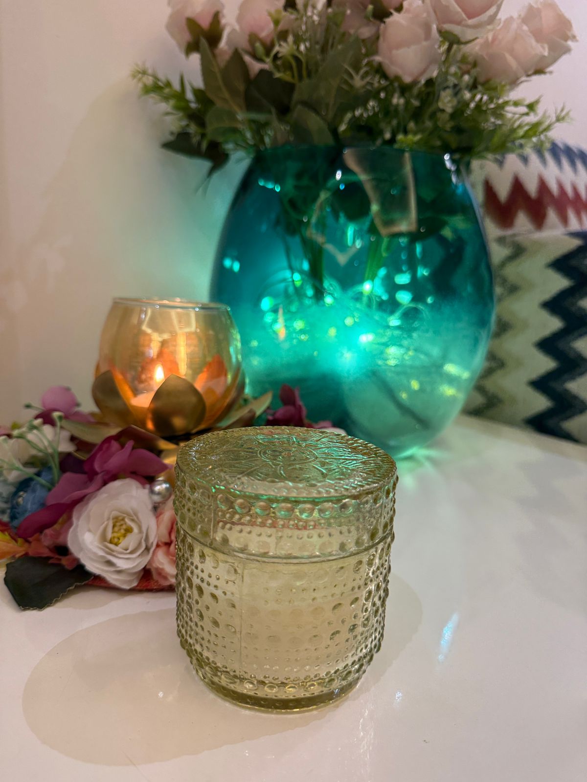Beige crystal Jar scented candle_1