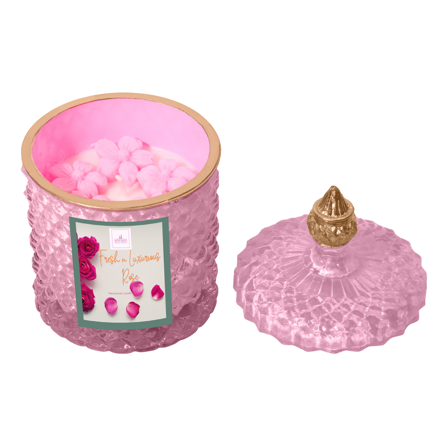 Crystal Jar Scented Candle Pink 2 - mombaati