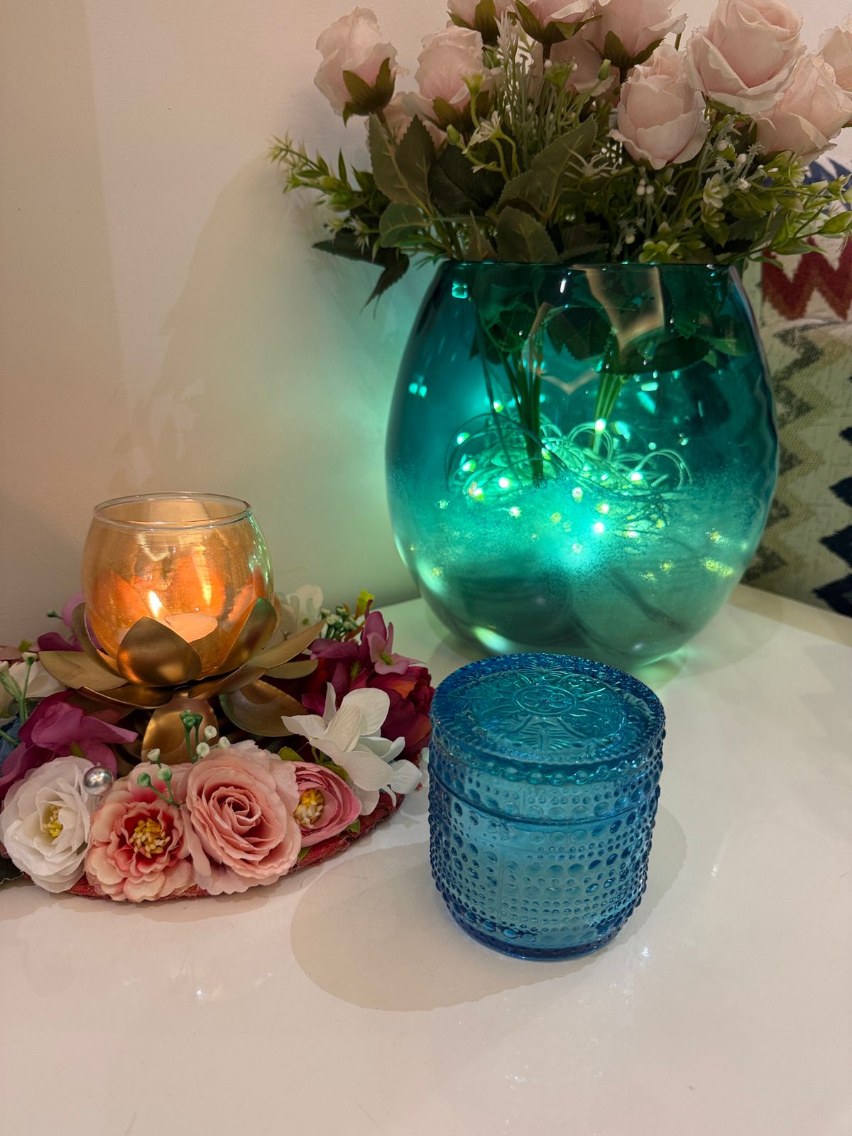 Blue crystal Jar scented candle_1