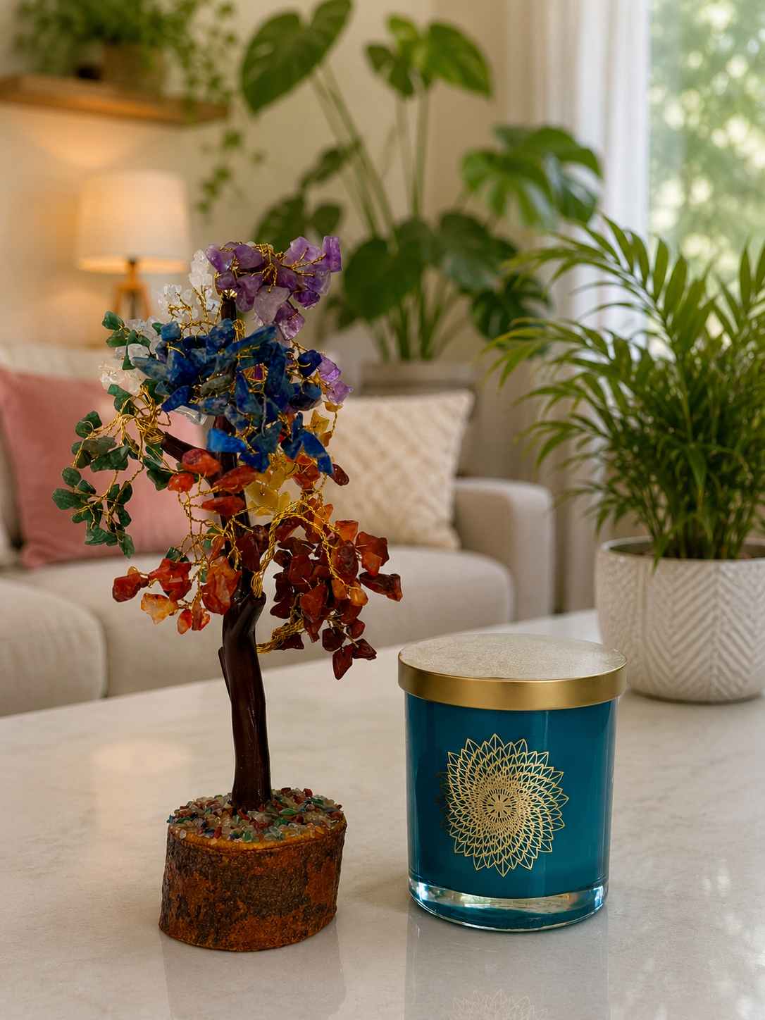Sandalwood Candle in Blue Luxurious Jar Secondary image