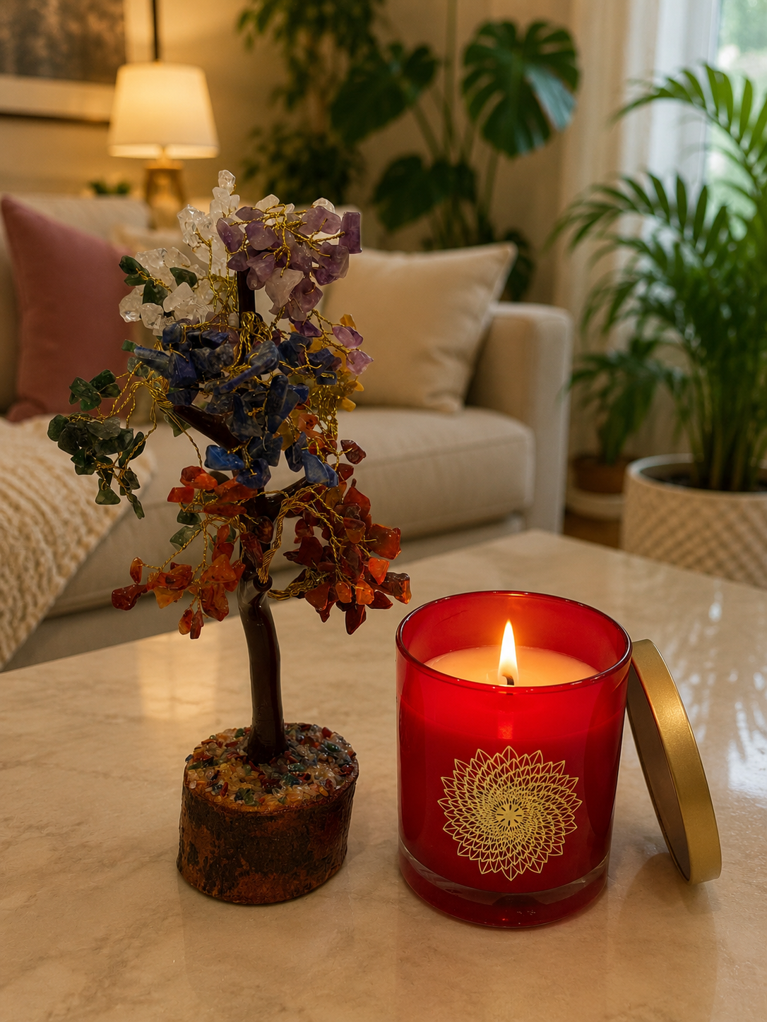 Sandalwood Candle in Red Luxurious Jar Secondary image