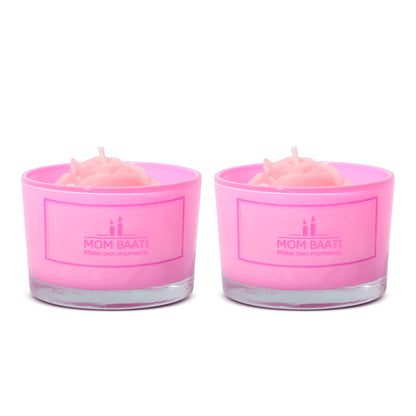 Twin Votive Candle- Pink - mombaati