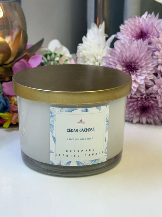 Cedar Oakmoss 3 wick scented candle_1