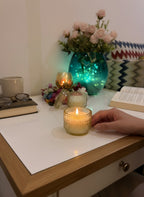 Oudh Scented Candle in Beige Crystal Jar